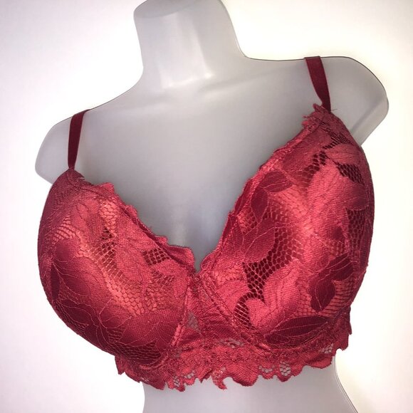 Adrienne Vittadini Studio Red Lacy Bra 38DD - Picture 2 of 11